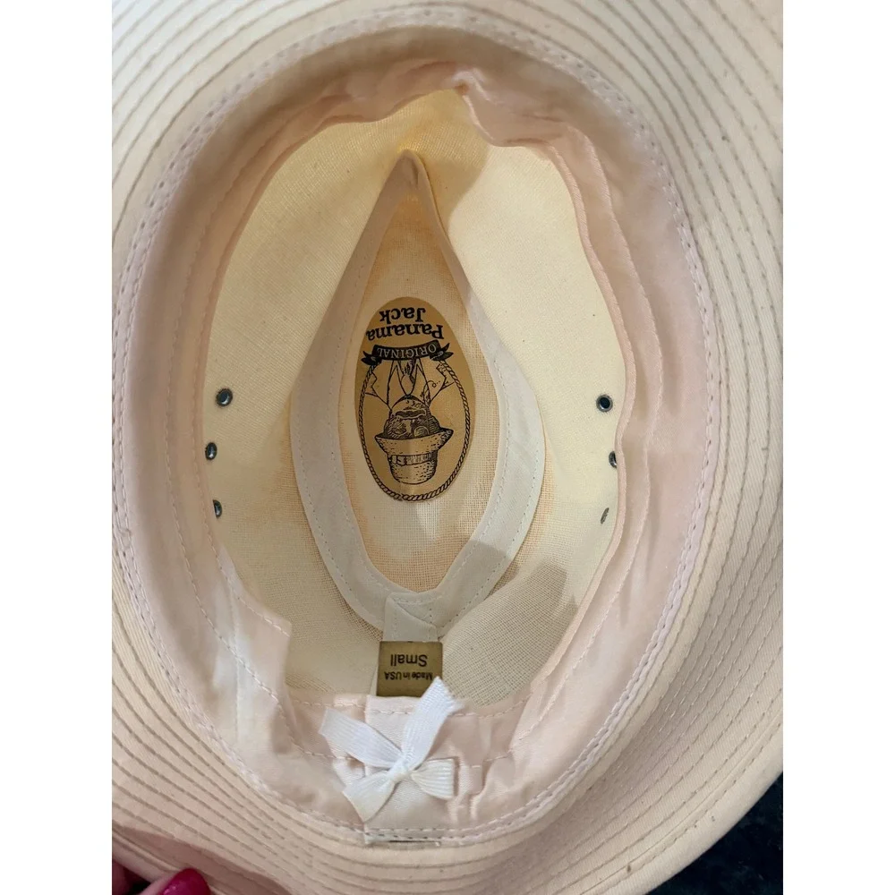 Panama Jack Cream Canvas Cotton Safari Hat Small Made in USA Vintage Sun Hat